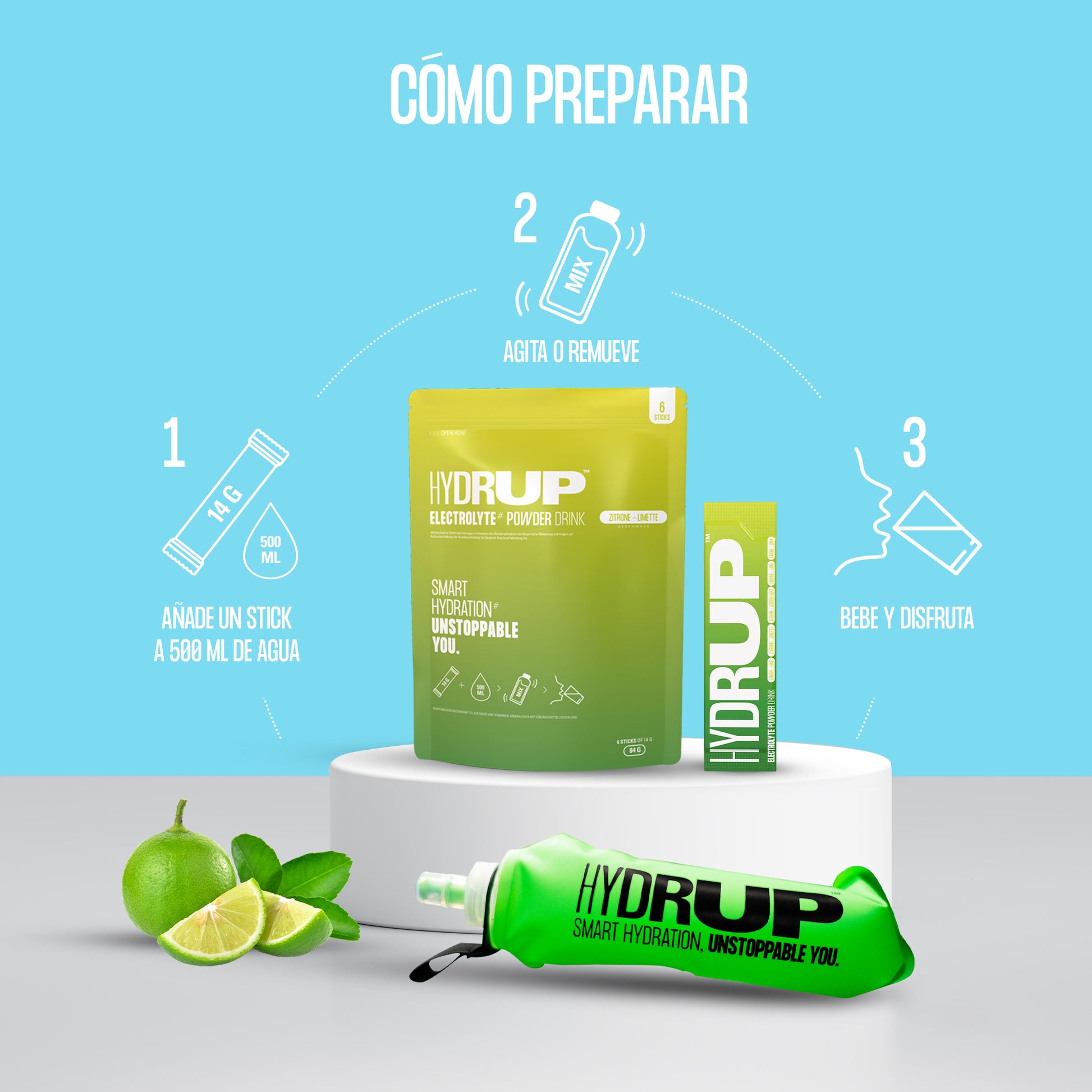 Bebida energética con electrolitos - Limon &amp; Lima